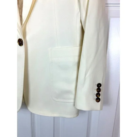 Reiss Women's Ember Cream Off White Tailored Single Breasted One Button Blazer 6 - Picture 6 of 16